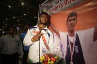 (in white dress) Dattu Baban Bhokanal, an Indian rower who has qualified for the 2016 Rio Summer Olympics, in Mumbai, India on 17th August 2016. (Photo: Amit Haralkar/Outlook). (in white dress) Dattu Baban Bhokanal, an Indian rower who has qualified for the 2016 Rio Summer Olympics, in Mumbai, India on 17th August 2016. (Photo: Amit Haralkar/Outlook).